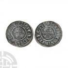 Richard I - Canterbury / Roberd - Short Cross Penny 1194-1205 A.D. Class 4a. Obv: facing bust with HENRICVS REX legend. Rev: short voided cross and qu...