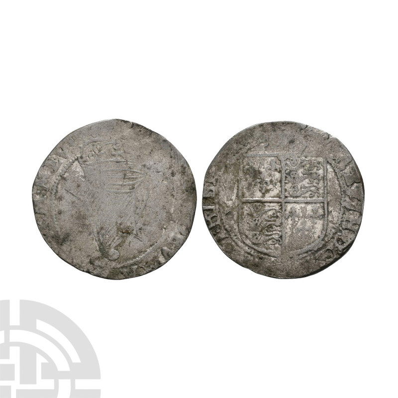 Ireland - Elizabeth I - Shilling 1601-1602 A.D. Third (base) coinage. Obv: arms ...