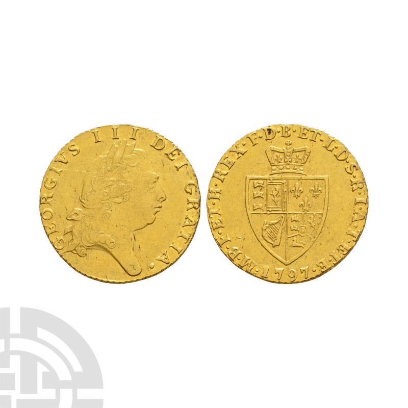 George III - 1797 - Gold 'Spade' Half Guinea Dated 1797 A.D. Fifth head. obv: pr...