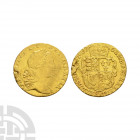 George III - 1762 - Gold Quarter Guinea Dated 1762 A.D. Obv: profile bust with GEORGIVS III DEI GRATIA legend. Rev: crowned arms with date below and M...