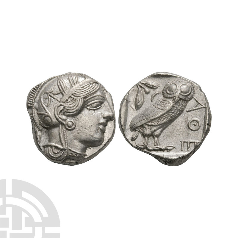 Athens - AR Tetradrachm 455-449 B.C. Obv: head of Athena right, wearing crested ...