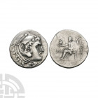 Macedonia - Alexander III (the Great) - Zeus AR Tetradrachm 195-194 B.C. Phaselis, Pamphylia mint, posthumous issue, dated year 24. Obv: head of Herak...