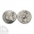 Macedonia - Alexander III (the Great) - Zeus AR Tetradrachm 191-190 B.C. Aspendos, Pamphylia mint, posthumous issue, dated year 22. Obv: Head of Herak...