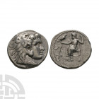 Macedonia - Alexander III (the Great) - AR Tetradrachm 311-295 B.C. Struck under Seleukos I, Nikator, Marathus mint. Obv: head of Herakles right, wear...