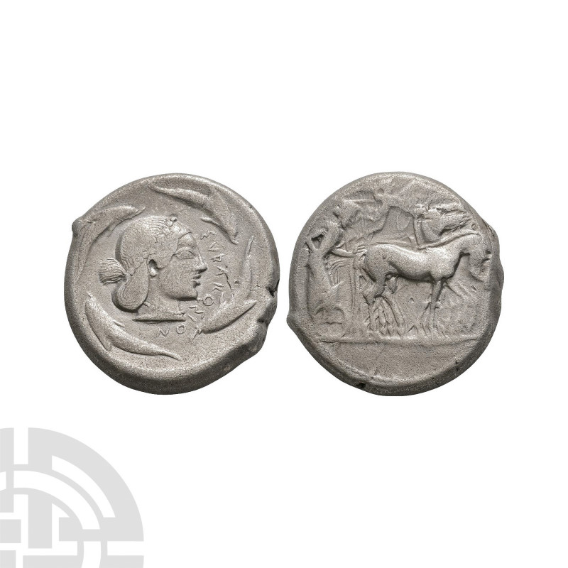 Sicily - Hieron I - Arethusa AR Tetradrachm 485-466 B.C. Deinomenid Tyranny, str...