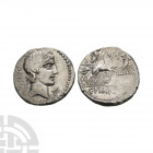 C Vibius C f Pansa - Minerva AR Denarius 90 B.C. Rome mint. Obv: laureate head of Apollo right with PANSA behind and symbol below chin. Rev: Minerva i...