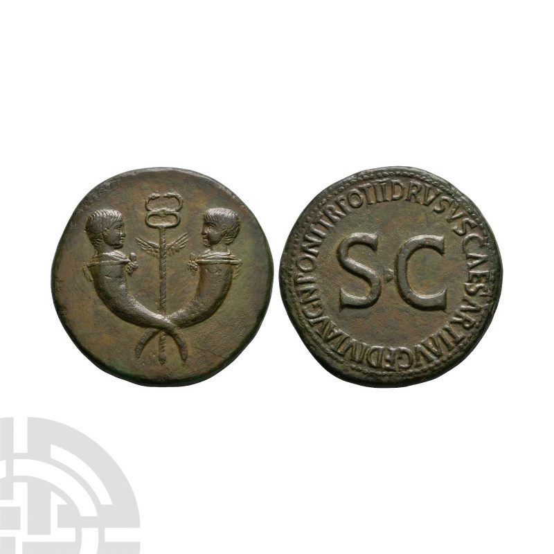 Drusus - Cornucopiae AE Sestertius 23 A.D. Rome mint. Obv: caduceus between two ...