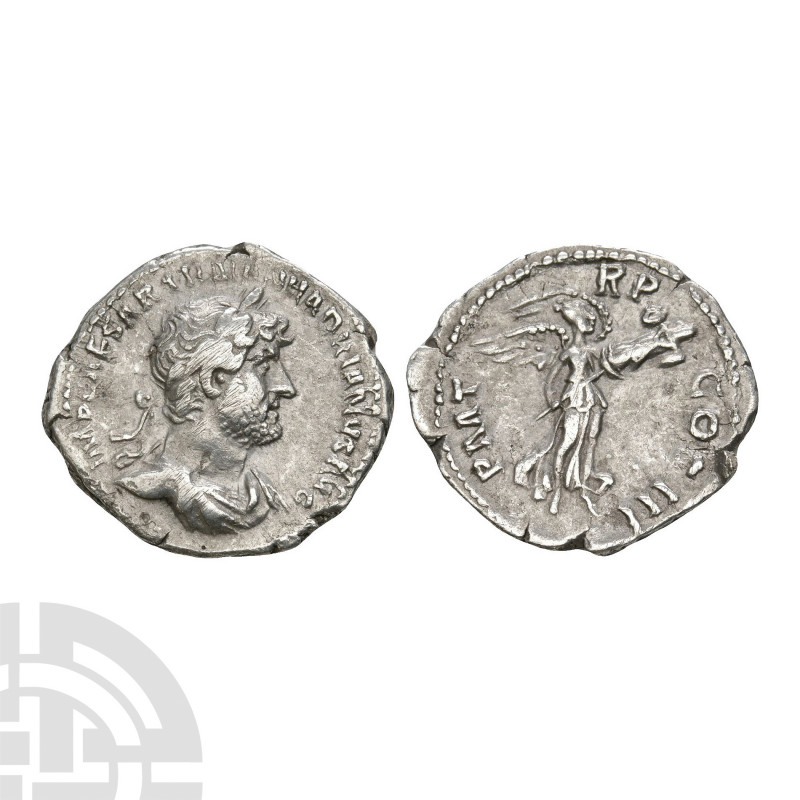 Hadrian - Victory AR Denarius 123 A.D. Rome mint. Obv: IMP CAESAR TRAIAN HADRIAN...