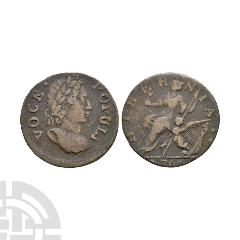 USA - 1760 - Voce Populi Halfpenny Dated 1760 A.D. Obv: profile bust with VOCE P...