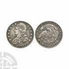 USA - 1832 - 'ALF' Error Edge Capped Bust Half Dollar Dated 1832 A.D. Small letters. Obv: profile bust with stars round and date below. Rev: eagle wit...