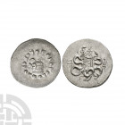 Pergamon - AR Tetradrachm 123-67 B.C. Obv: cista mystica with serpent emerging, all within ivy wreath. Rev: bowcase between two coiled serpents; PER m...