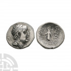 Cappadocian Kingdom - Ariobarzanes I - Athena AR Drachm 95-63 B.C. Dated Year 29. Obv: diademed, elderly head of the king right. Rev: BASILEWS ARIOBAR...