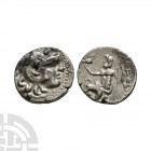Macedonia - Alexander III (the Great) - Zeus AR Drachm 3rd century B.C. Obv: profile bust wearing lion's skin right. Rev: Zeus seated elft holding eag...