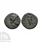 Phrygia - Achmoneia - Zeus Bronze 1st century B.C. Obv: laureate head of Zeus right. Rev: ??????? to right and ?????? / ??????? to left of Asklepios s...