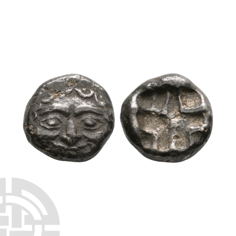 Mysia - Parion - Gorgoneion AR drachm 475 B.C. Obv: head of gorgoneion facing. R...