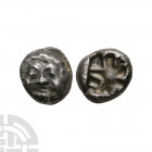 Mysia - Parium - Gorgoneion AR Drachm 5th-4th century B.C. Obv: gorgoneion facing. Rev: cross with pellet within incuse square. Cf. SNG France 1351. 3...