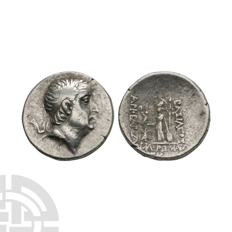 Cappadocian Kingdom - Ariobarzanes I - Athena AR Drachm 95-63 B.C. Dated Year 28...