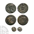 Lydia and Tyre - AR and AE Issues [3] 1st century B.C.-2nd century A.D. Group comprising: Phoenicia, Tyre, hippocamp and owl, AR obol; Lydia Magnesia,...