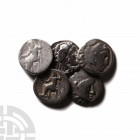 Alexander III (the Great) - AR Drachm Group [5] 4th century B.C. Group comprising drachms of Alexander III. Obvs profile bust right wearing lion-skin....