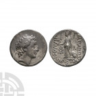 Cappadocia - Ariarathes VII - Athena AR Drachm 108 B.C. Obv: diademed head of king right. Rev: BASILEWS ARIARAQOY FILOMHTOROS to right, left and benea...