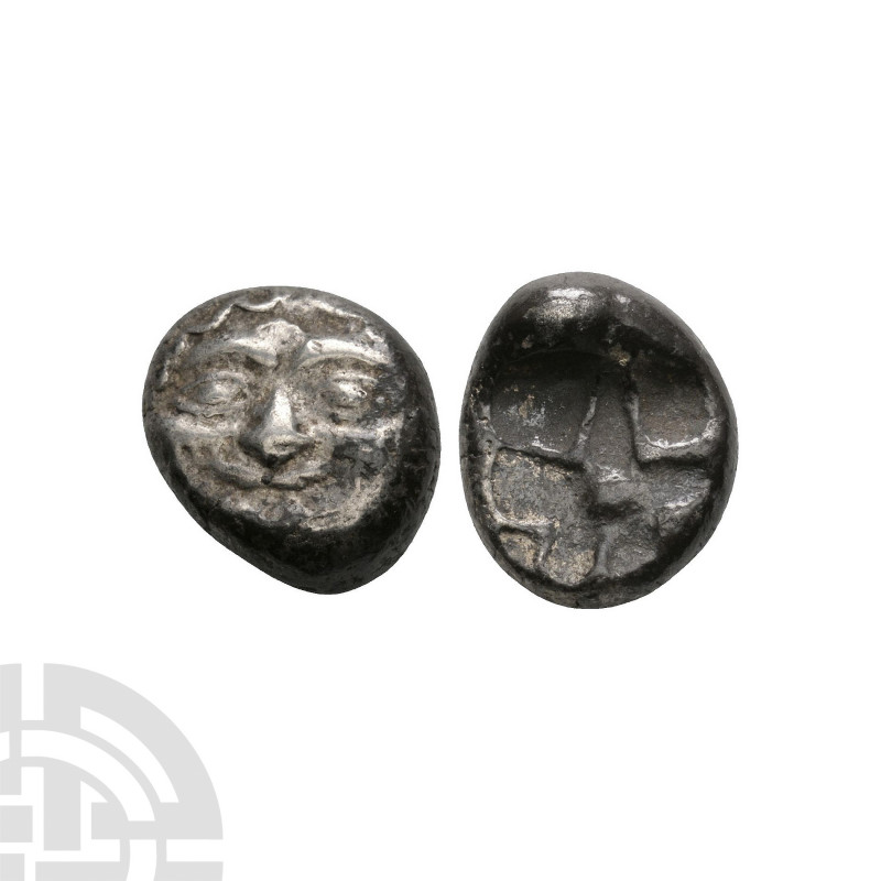 Mysia - Parion - Gorgoneion AR drachm 475 B.C. Obv: head of gorgoneion facing. R...