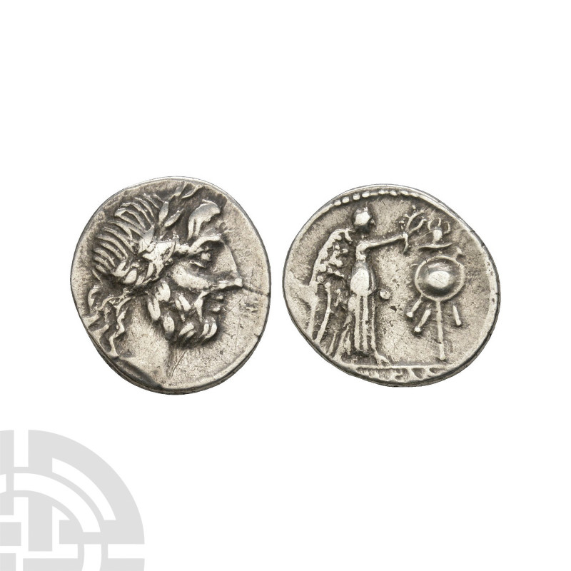 Cn Cornelius Lentulus - Victory AR Quinarius 88 B.C. Rome mint. Obv: laureate he...