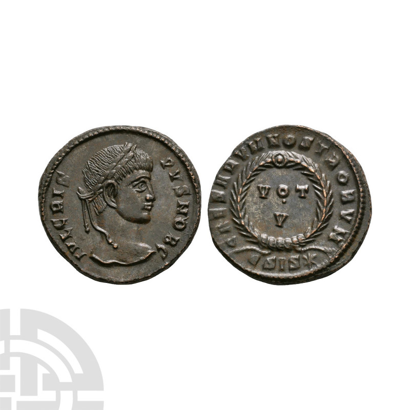 Crispus - Wreath Bronze 320-321 A.D. Struck under Constantine I, Siscia mint. Ob...