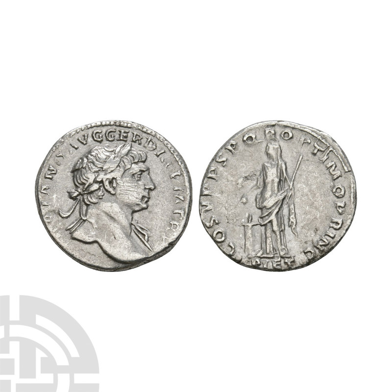 Trajan - Pietas AR Denarius 103-112 A.D. Rome mint. Obv: [IMP TR]AIANO AVG GER D...