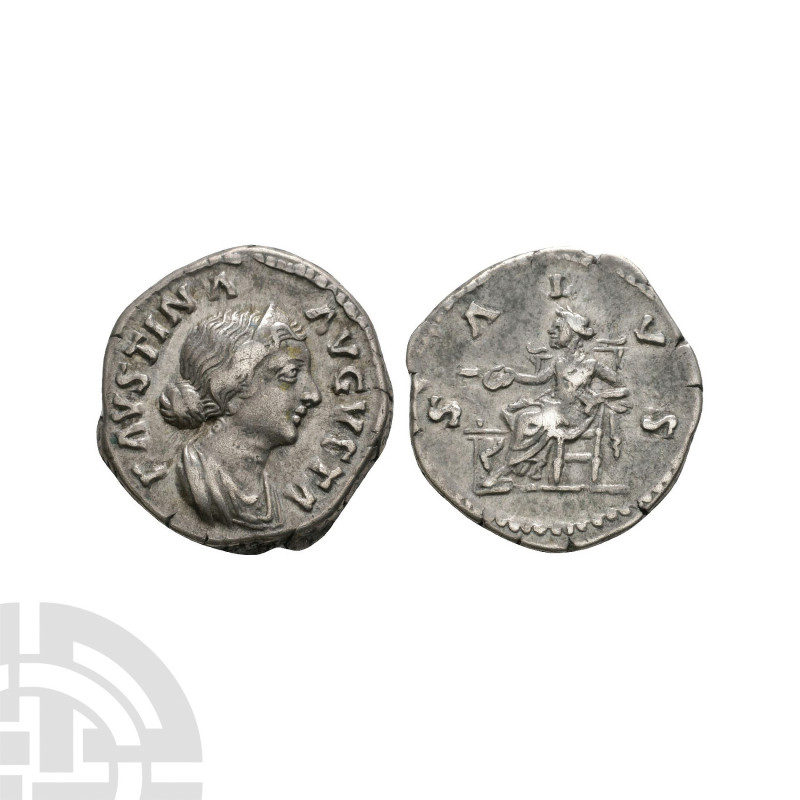 Faustina II - Salus AR Denarius 161-175 A.D. Wife of Marcus Aurelius, Rome mint....