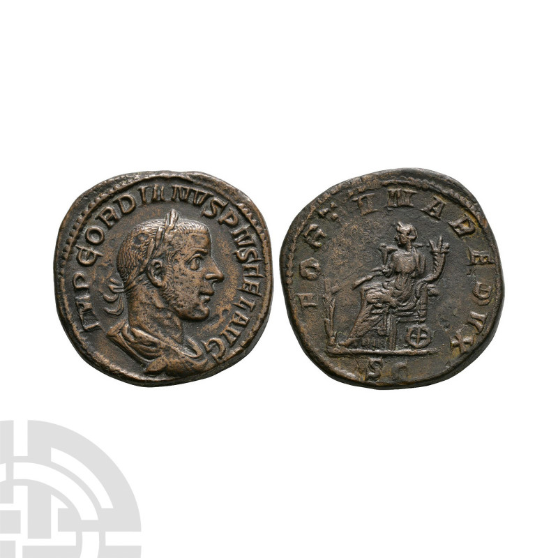 Gordian III - Fortuna AE Sestertius 243-244 A.D. Rome mint. Obv: IMP GORDIANVS P...