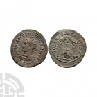 Philip II - Nisibis - Temple Bronze 247-249 AD. Obv: AYTOK K M IOYLI FILIPPOC CEB legend with radiate and cuirassed bust left. Rev: IOY CEP KOLW NECIB...