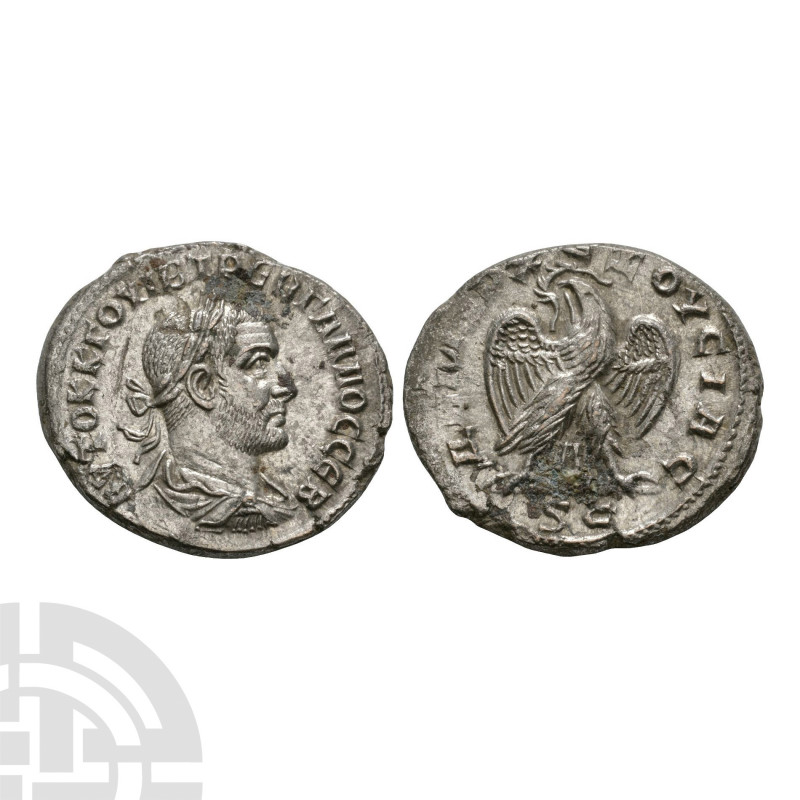 Trebonianus Gallus - Eagle Tetradrachm 251-253 A.D. Antioch mint. Obv: AYTOK K G...