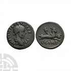 Macrinus - Parion - Capricorn Bronze 217-218 A.D. Parion mint. Obv: IMP C M OPE SEV MACRINVS legend with laureate, draped and cuirassed bust right. Re...