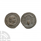 Otacilia Severa - Nisibis - Temple Bronze 247-249 AD. Obv: MAR WTAKIL CEOYHRAN CEB legend with diademed and draped bust right, on crescent. Rev: IOY C...