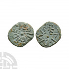 Northumbria - Aethelred II / Eardwulf - AE Styca 843-850 A.D. Obv: pellet with +EDILRED EX legend. Rev: pellet with +EARDMLF legend for the moneyer Ea...