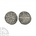 Edward I - Farthing 1280-1281 A.D. Class 3de. Obv: facing bust with E R ANGLIE legend. Rev: long cross and pellets dividing LON DON IEN SIS legend for...