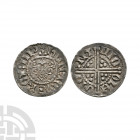 Henry III - Canterbury / Nichole - Long Cross Penny 1248-1250 A.D. Class 3c. Obv: facing bust with HENRICVS REX III legend. Rev: long voided cross and...