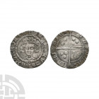 Henry VI - Calais - Rosette Mascle Penny 1430-1431 A.D. Rosette mascle issue. Obv: facing bust with HENRICVS[rosette]REX[mascle]ANGLIE legend. Rev: lo...