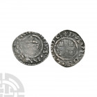 Henry II - London / Davi - Short Cross Penny 1180-1189 A.D. Class 1b. Obv: facing bust with HENRICVS REX legend. Rev: short voided cross and quatrefoi...
