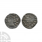 Edward I - London - Farthing 1279-1307 A.D. Class 9. Obv: facing bust with E R ANGL DN legend. Rev: long cross and pellets dividing CIVI TAS LON DON f...