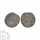 Henry III - London / Elis - Short Cross Penny 1217-1222 A.D. Class 7b. Obv: facing bust with HENRICVS REX legend. Rev: short voided cross and quatrefo...