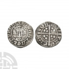 Edward II - Canterbury - Long Cross Penny 1307-1327 A.D. Obv: facing bust with EDWR R ANGL DNS HYB legend. Rev: long cross and pellets dividing CIVI T...