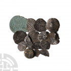 Coin, Jetton and Weight Group [15] 13th-15th century A.D. Group comprising: short cross, cut halfpenny (Rhuddlan mint, Simon); long cross, Henry III, ...