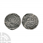 Henry II - Winchester / Adam - Short Cross Penny 1180-1189 A.D. Class 1b. Obv: facing bust with HENRICVS REX legend. Rev: short voided cross and quatr...