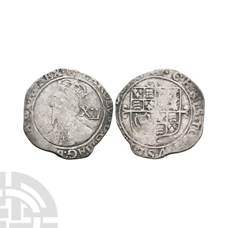 Charles I - Tower - Shilling 1641-1643 A.D. Group F, 6th Briot's bust. Obv: prof...