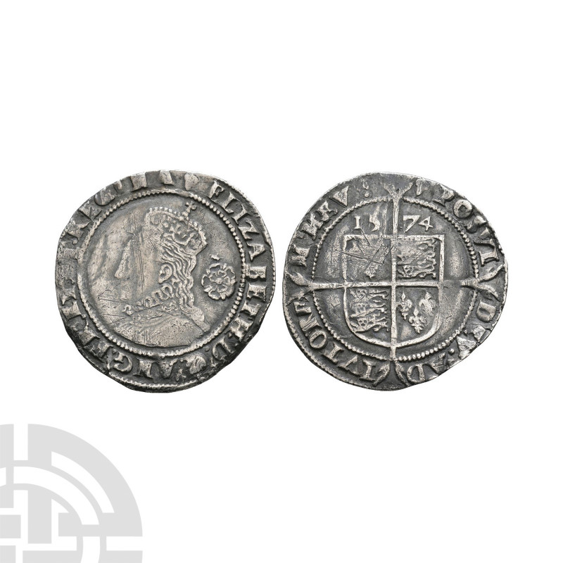 Elizabeth I - 1574 - Sixpence Dated 1574 A.D. Third-fourth issues, larger bust. ...