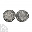 Elizabeth I - 1574 - Sixpence Dated 1574 A.D. Third-fourth issues, larger bust. Obv: profile bust with rose behind and ELIZABETH D G ANG FR ET HI REGI...