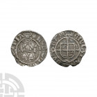 Henry VIII - Durham / Bp. Wolsey - Sovereign Penny 1526-1544 A.D. Second coinage. Obv: king seated facing with H D G ROSA SINE SPIA legend and 'star' ...