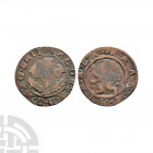Scotland - James VI - AE Turner After 1614 A.D. After accession to English throne. Obv: triple thistle with IACOBVS D G MAG BRIT legend. Rev: lion wit...