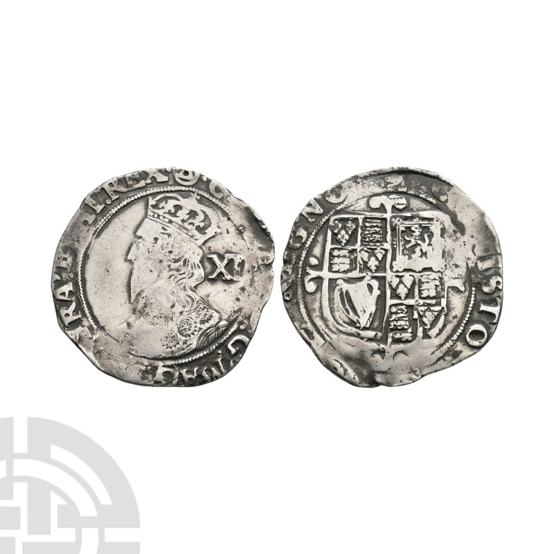 Charles I - Tower - Shilling 1641-1643 A.D. Group F, 6th Briot's bust. Obv: prof...